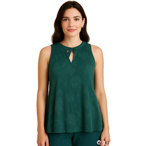 Final Price *TORRID Embroidered Tank Top Lined Green Tunic Size 1 (US 14/16)